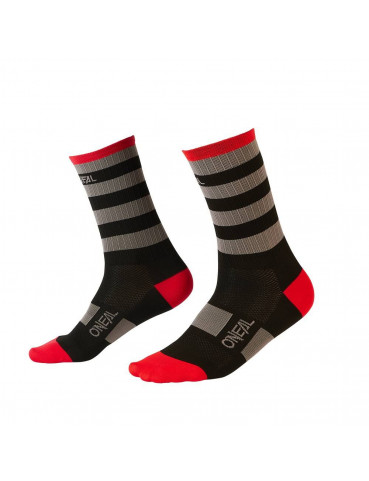 Skarpetki O'Neal MTB Performance Sock STRIPE V.22 black/gray/red